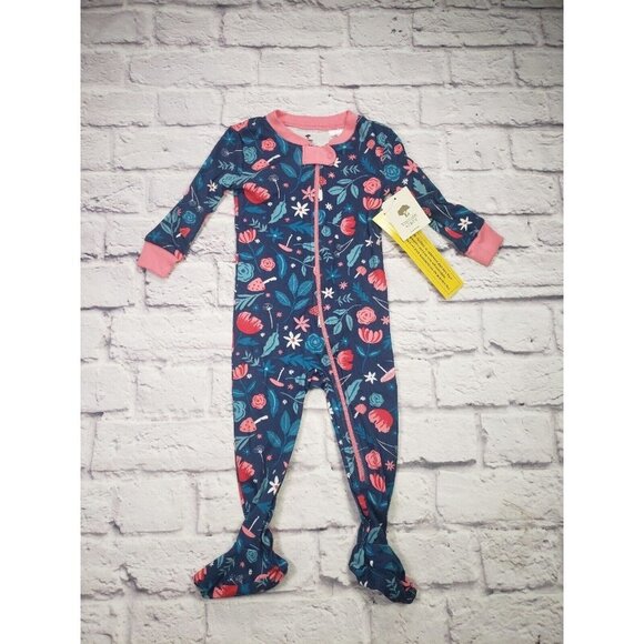 Tucker + Tate Baby Girls Size 6-12mo One-Piece Floral Footed Sleeper - Picture 1 of 5
